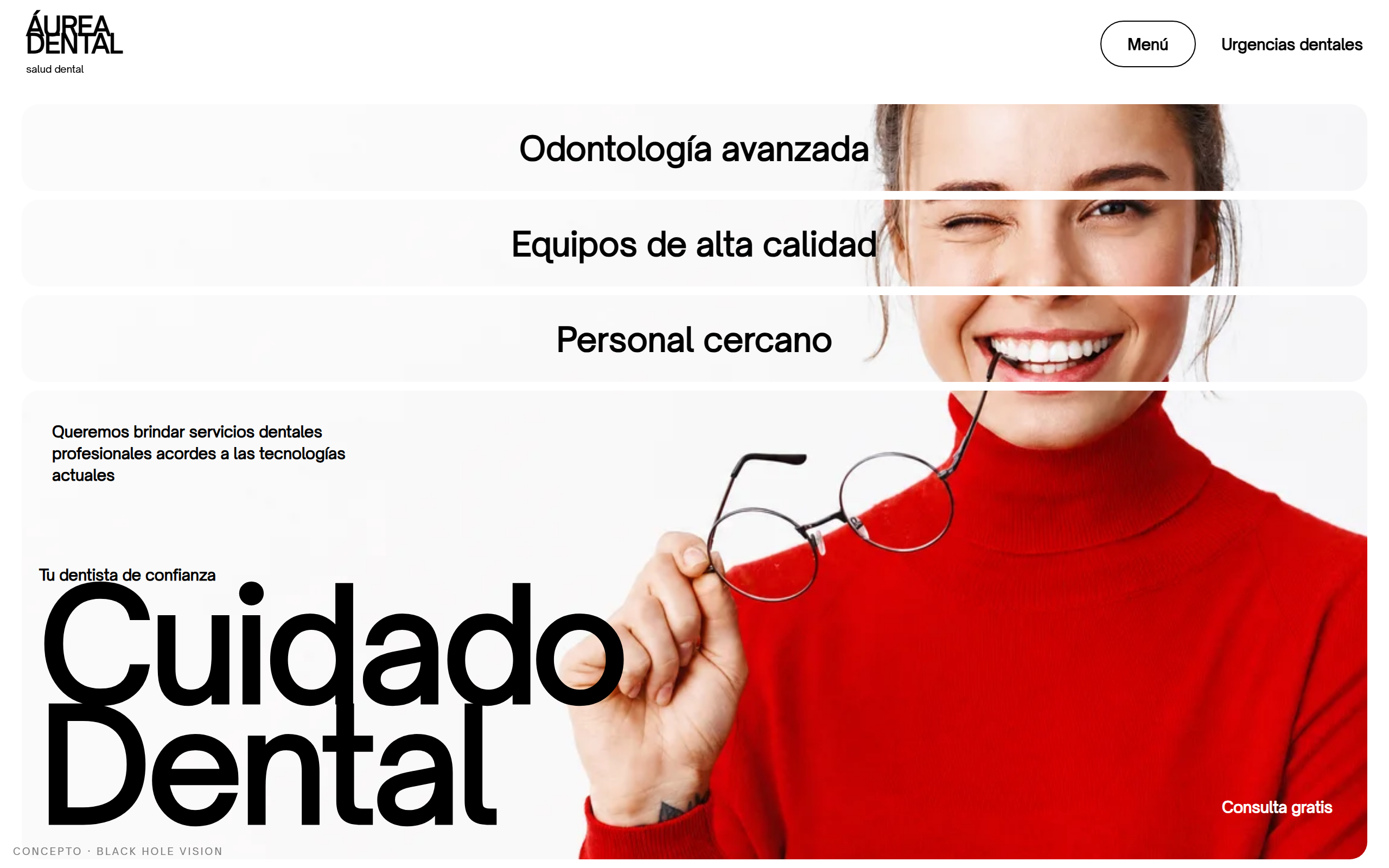 Sitio de clínica dental con mosaico de imagen — Áurea