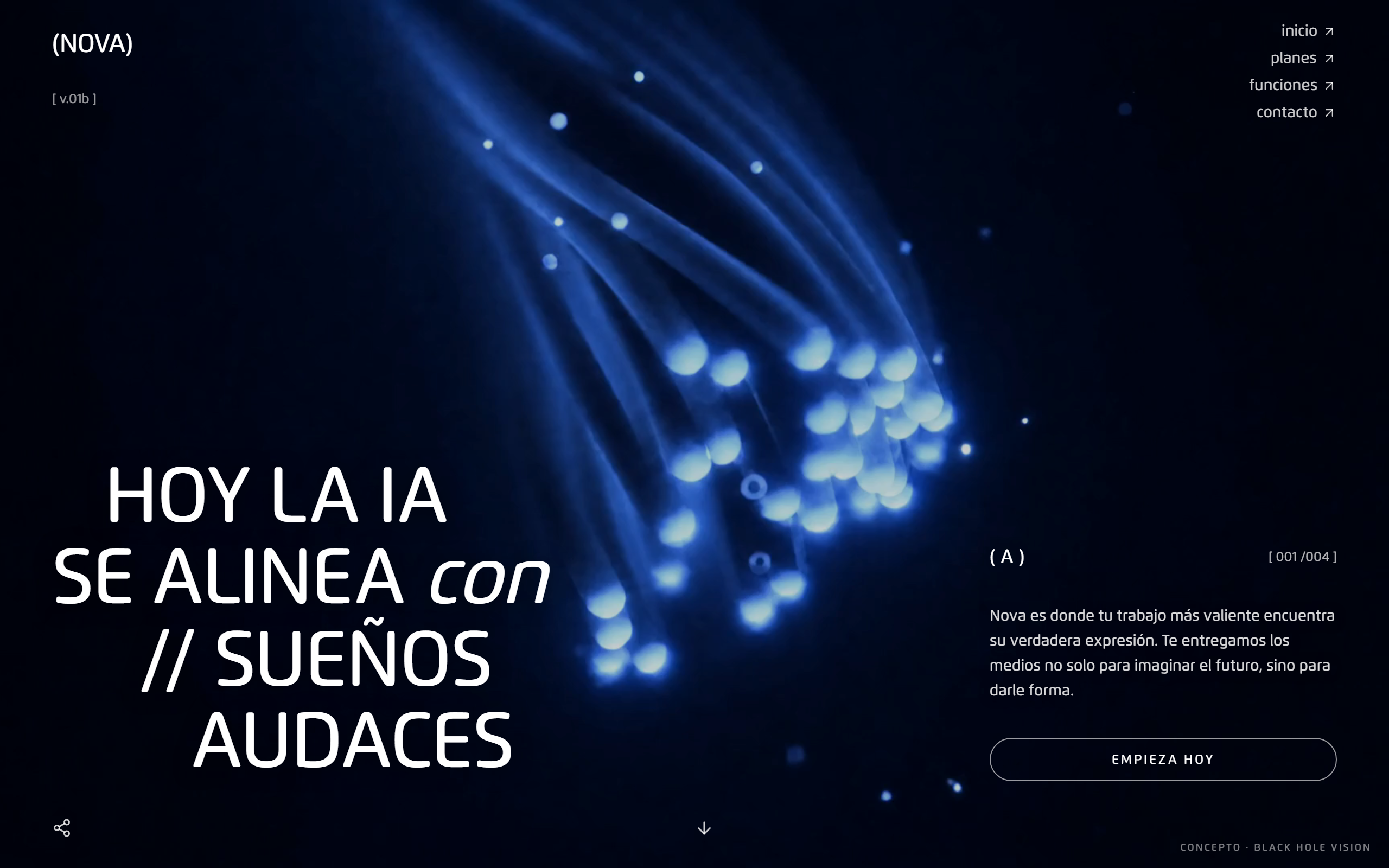 Landing de plataforma de IA creativa — Nova