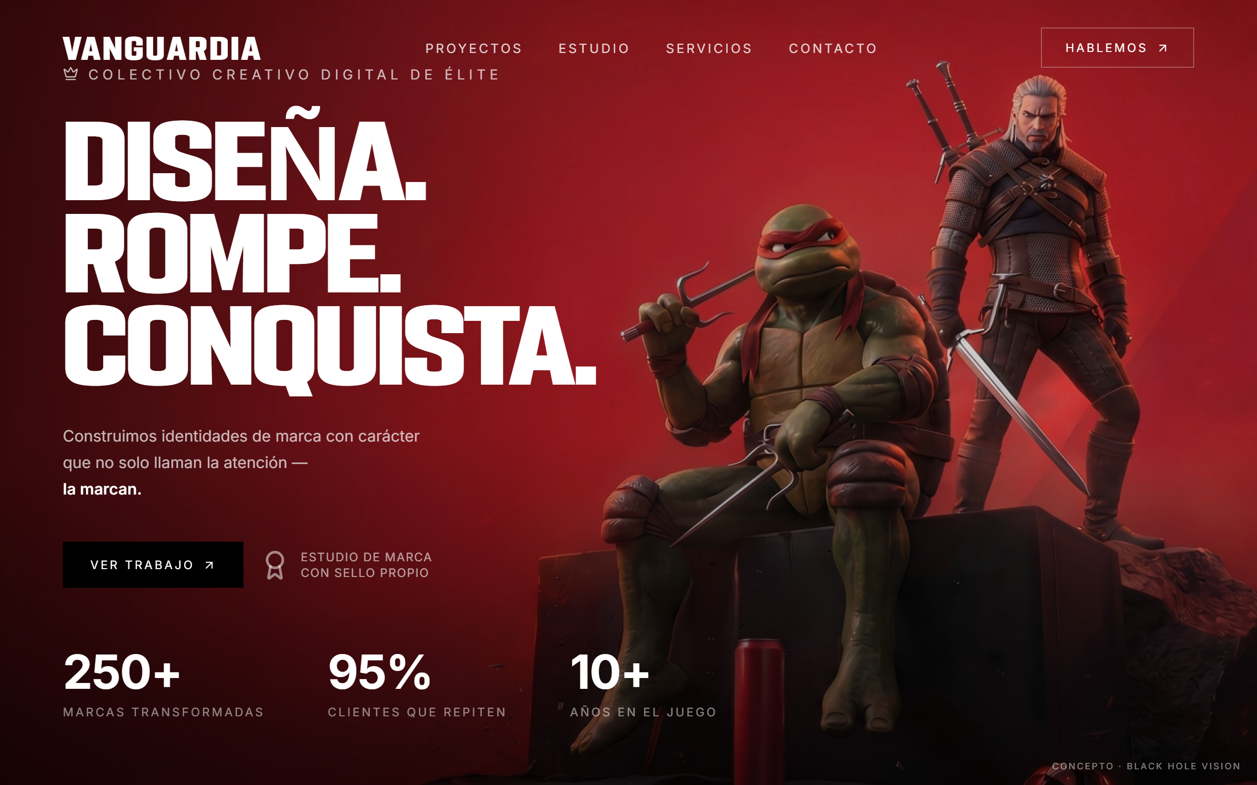 Hero de agencia con video de fondo — Vanguardia